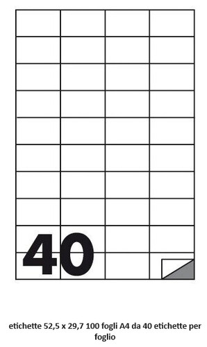 100 fogli carta adesiva - 100,