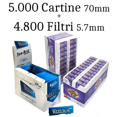 5000 cartine blu 70mm 4800 - 5000,